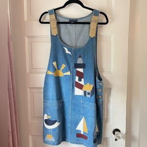 Coastal Denim Dress | Hand Embroidered